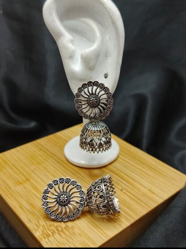 Mehran Silver Jhumkis