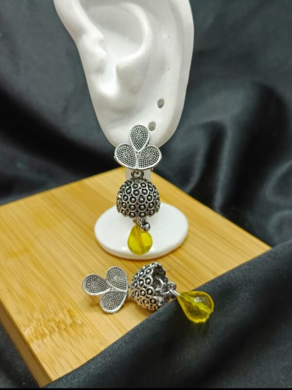 Trinity Bloom Silver Jhumkis