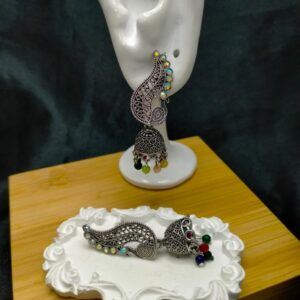 Rangoli Silver Jhumkis