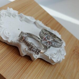 Zircon Silver Couple Rings