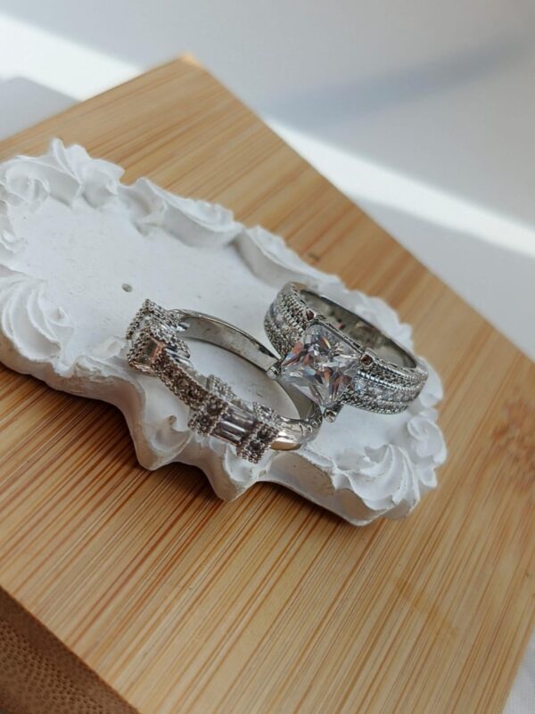 Zircon Silver Couple Rings