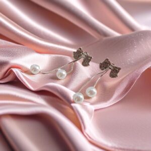 Korean Bow Front Back Earrings