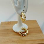 Golden Pearl Hoop Earrings